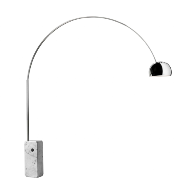 Flos Arco Piantana in acciaio inox LED 28W H 240 cm 