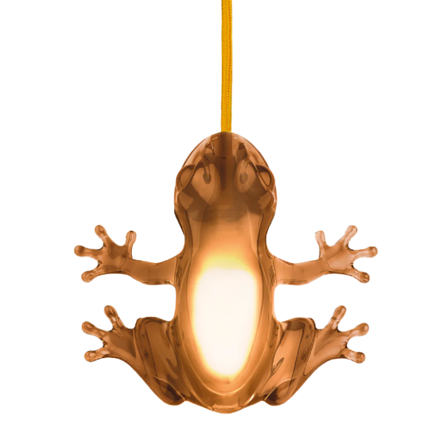 Qeeboo Hungry Frog Lampada da tavolo/parete in PMMA LED H 10 cm-Ambra