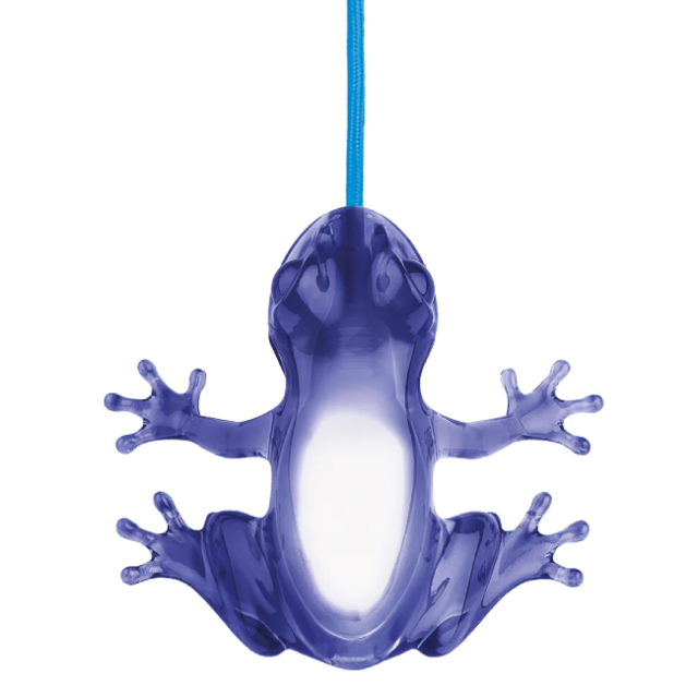Qeeboo Hungry Frog Lampada da tavolo/parete in PMMA LED H 10 cm-Blu Zaffiro