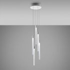 Fabbian Sospensione Multispot Tooby LED IP40/55  varie misure Dimmerabile-Ø 18cm - H 200cm-LED 220-240V 5x2.1W  2700K 1000lm